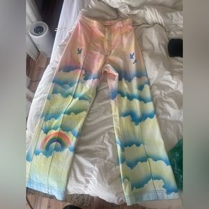 Candy clouds airbrush western pants -never worn!